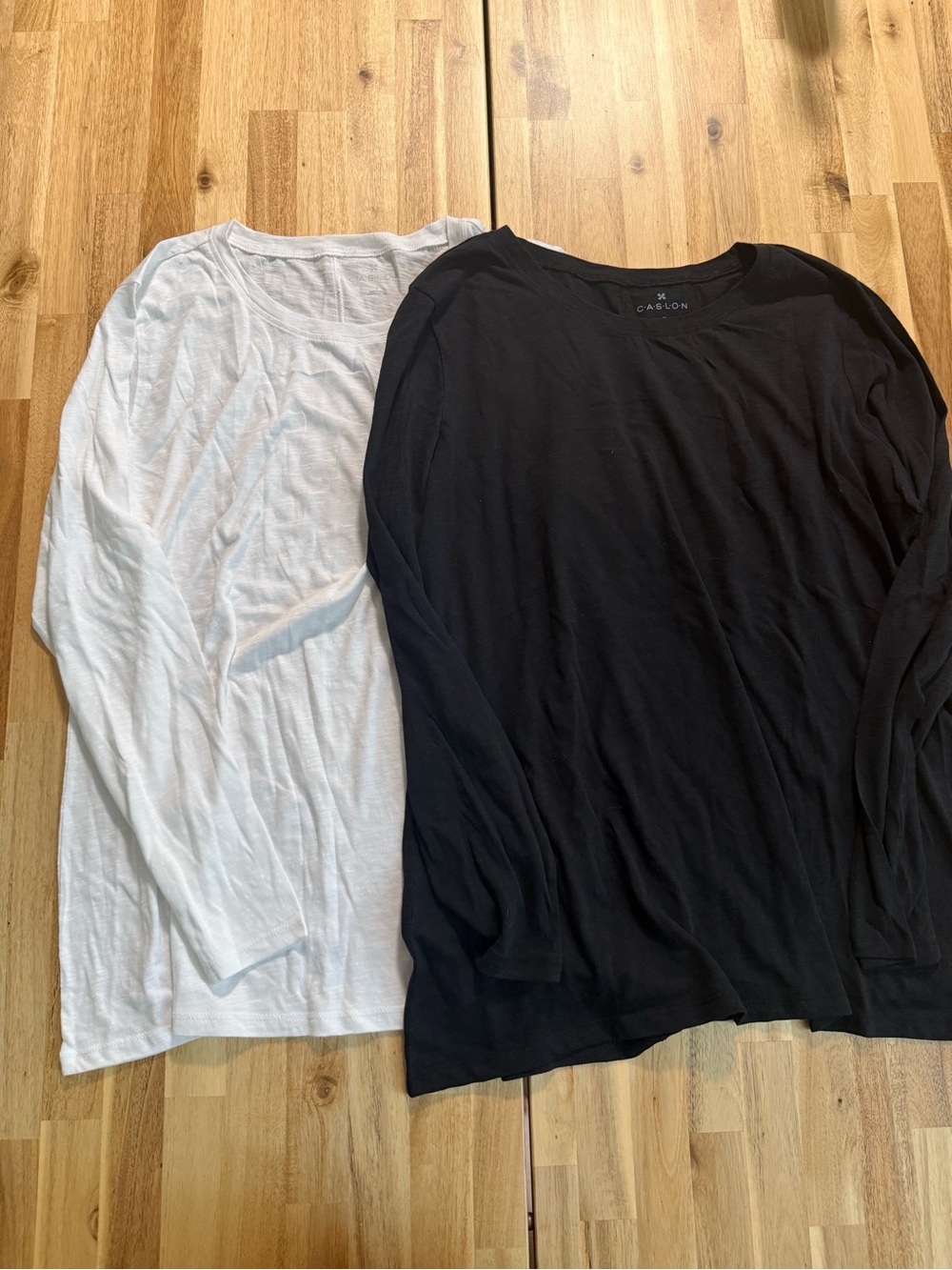 Caslon Long Sleeve Crew Tee Duo - Black & White